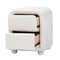 Baxton Studio Bonilla Modern White Teddy-Bear Fabric and Rubberwood 2-Drawer Nightstand 244-13651-ZORO - alternate 6